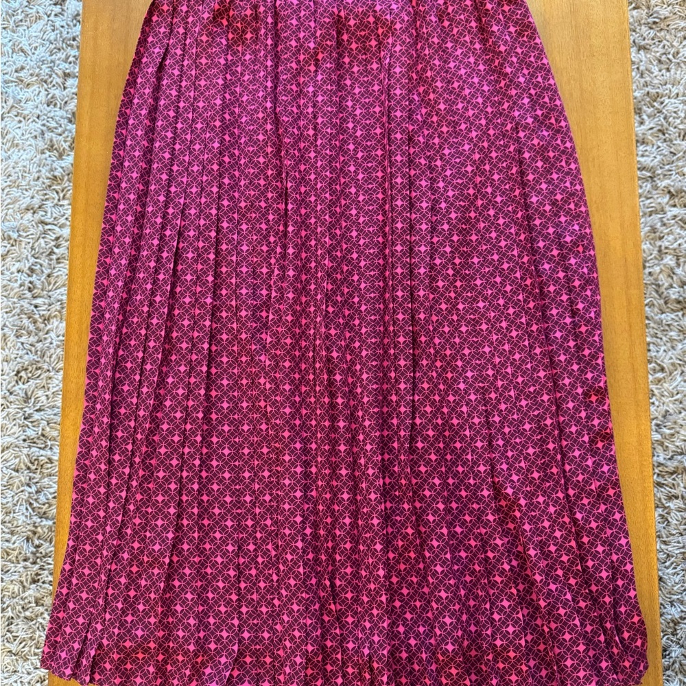 Banana Republic Pink Geometric Midi Skirt